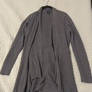 Cotton Charcoal Open Front Cardigan